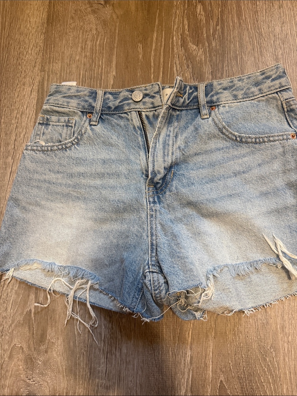 American Eagle Outfitters Light Blue Distressed Denim Cutoff Shorts